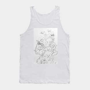 cats in black and white Tank Top